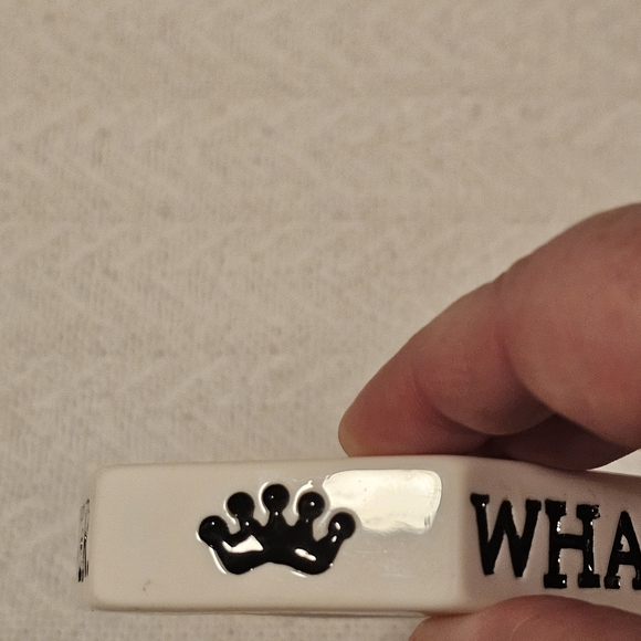 White Bracelet with Black Crown Design - Picture 3 of 4